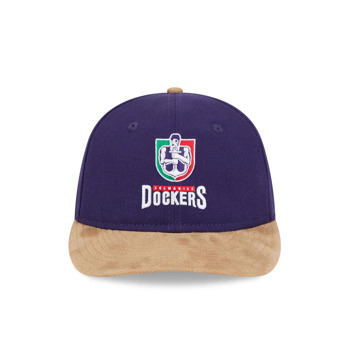 Fremantle Dockers Hat - AFL 2025 Retro Contrast Suede 9Fifity Strapback Cap - New Era